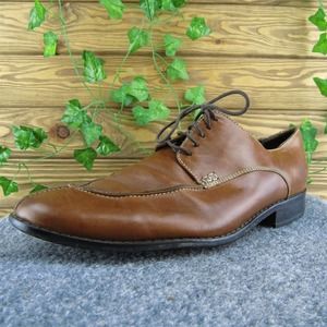 Cole Haan C08189 Men Derby Oxfords Shoes Brown Leather Lace Up Size 10.5 Medium